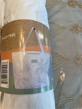 Coastal Culture White Palm Tree Tote Bag